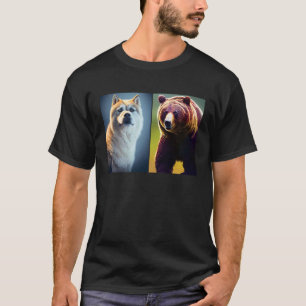 Camiseta Roupas de Urso Animal Selvagem Legal Engraçado & C