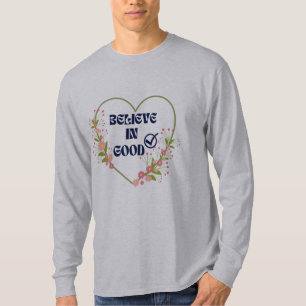 Camiseta Roupas de verão unissex com coração floral e citaç