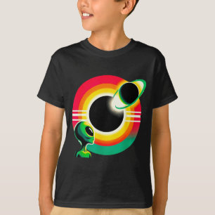 Camiseta Roupas engraçadas de alienígena eclipse solar tota