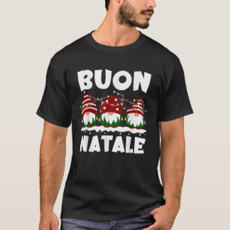 Camiseta Roupas Engraçadas de Buon Natale Gnomos Casais