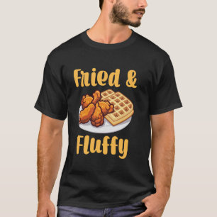 Camiseta Roupas Engraçadas de Frango Waffle Café da Manhã