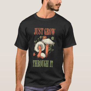 Camiseta Roupas Femininas de Cogumelos de Jardim Floral de