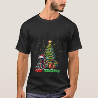 Camiseta Roupas Femininas Natal Francês Bulldog Francês Cha