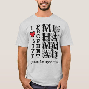 Camiseta Roupas Islâmicas Eu Amo o Profeta Maomé ﷺ Camise