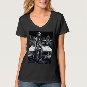 Camiseta Roupas Lowrider de Estilo Chicana para Mulheres Me