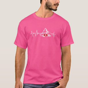 Camiseta Roupas Matterhorn Heartbeat - Bandeira Suíça Helve