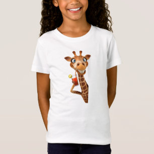 Camiseta Roupas Meninas - Girafa Engraçada