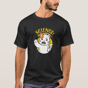 Camiseta Roupas para Estudantes de Ciência Stem Gato de Ciê