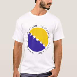 Camiseta Roupas Patrióticas da Bandeira da Bósnia