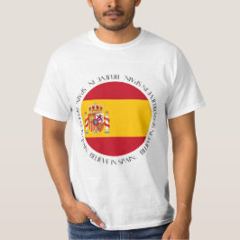 Camiseta Roupas Patrióticas da Bandeira da Espanha