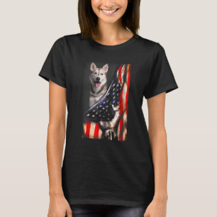 Camiseta Roupas Patrióticas para Cães Bandeiras dos EUA Hus