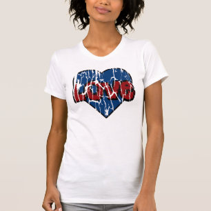 Camiseta Roupas Personalizadas, Coração do Amor Sujo, Azul