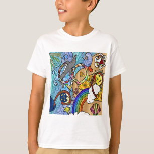 Camiseta Roupas Presentes Psicodélicos dos Anos 60 na Praia