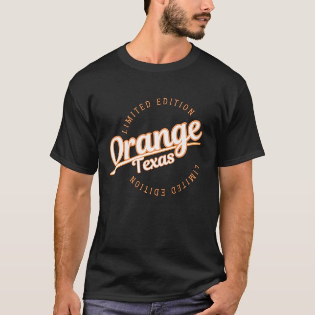 Camiseta Roupas Retro Athletic Laranja TX (Frente)
