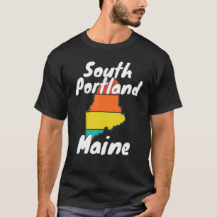 Camiseta Roupas Retro de South Portland ME Maine Lembrança