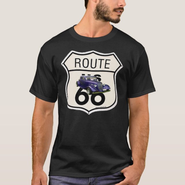 Camiseta /Route66 t-shirt do sinal Ford 1934 (Frente)