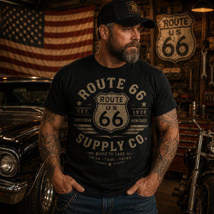 Camiseta Route 66 Heritage Supply Co Vintage Americana
