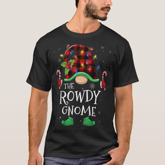 Camiseta Rowdy Gnome Buffalo Plaid Matching Family Christma (Frente)