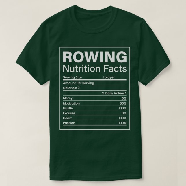 Camiseta Rowing Nutrition facts Rowing (Frente do Design)