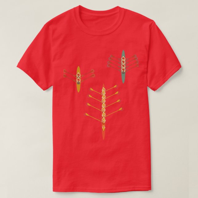 Camiseta Rowing Vintage Eighth Retro Foursome Two Rowers (Frente do Design)