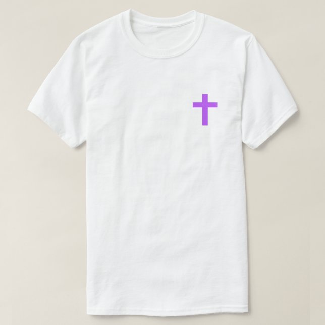 Camiseta Roxa Eu Acredito Em Jesus (Frente do Design)