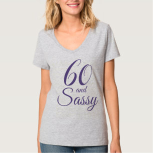 Camiseta Roxo 60 e Presente de Aniversário Sassy