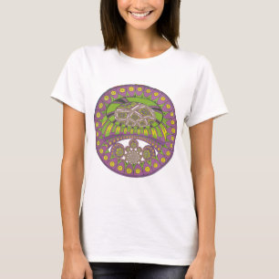 Camiseta Roxo Africano e Caleidoscópio Amarelo Tradicional