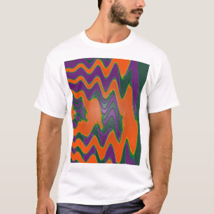 Camiseta roxo alaranjado groovy
