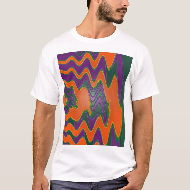 Camiseta roxo alaranjado groovy (Frente)