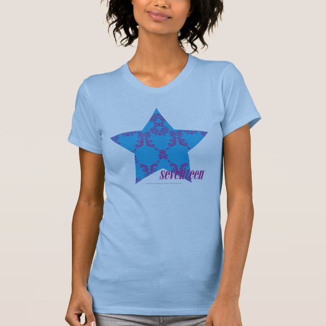 Camiseta Roxo-Aqua 2 do damasco (Frente)