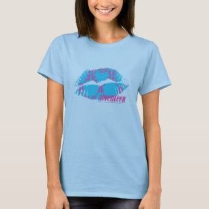 Camiseta Roxo-Aqua do damasco