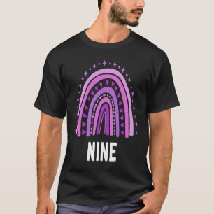 Camiseta Roxo Arco-Íris Nove Anos 9º Bday