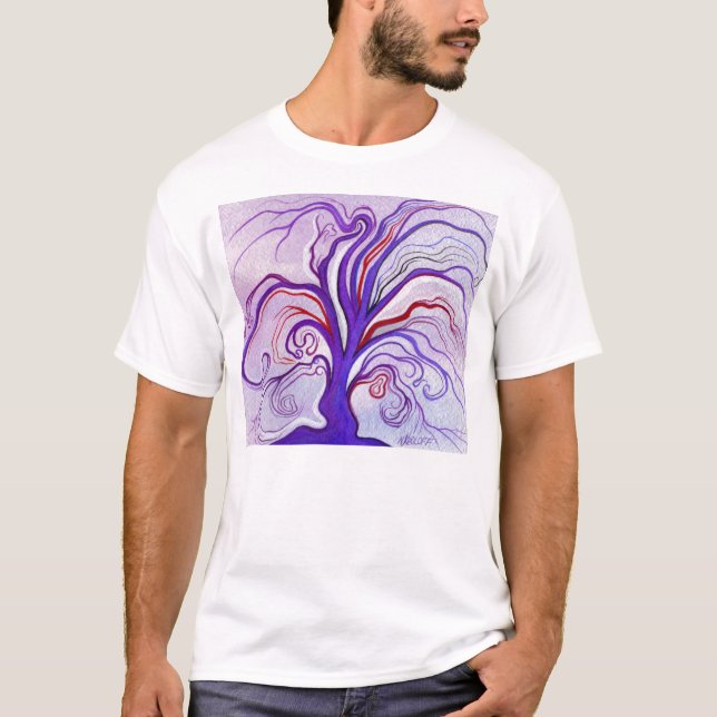 Camiseta Roxo & árvore da lavanda (Frente)