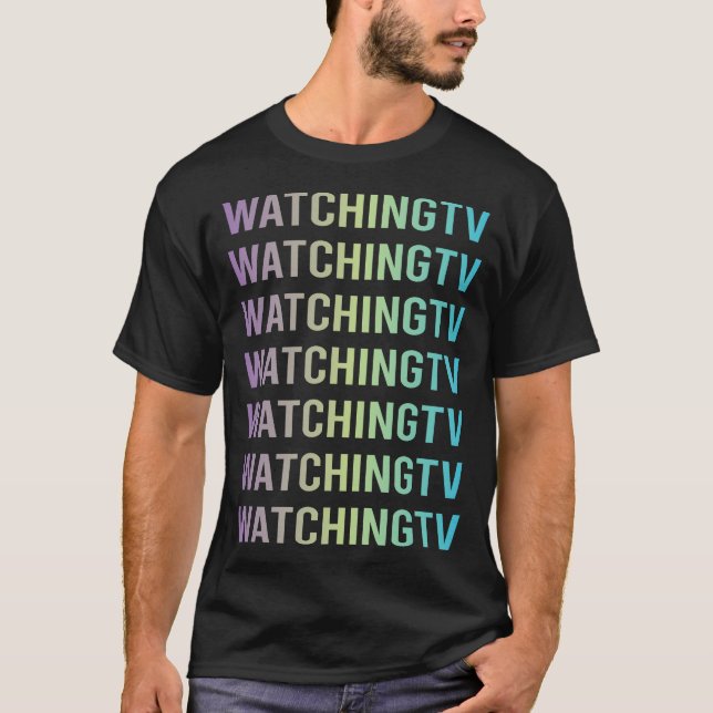 Camiseta Roxo Azul Assistindo TV (Frente)