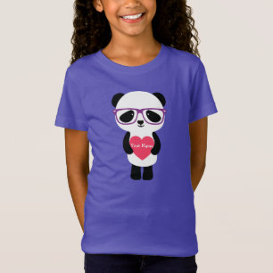 Camiseta Roxo bonito da panda