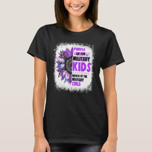 Camiseta Roxo Criança Militar Leopardo Sunflower Bleache