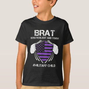 Camiseta Roxo Crianças Militares Resilientes ao Nascer