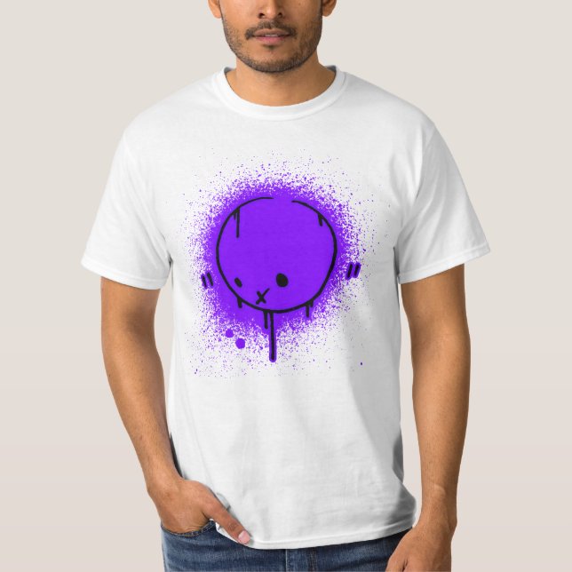 Camiseta Roxo da cara do pulverizador (Frente)