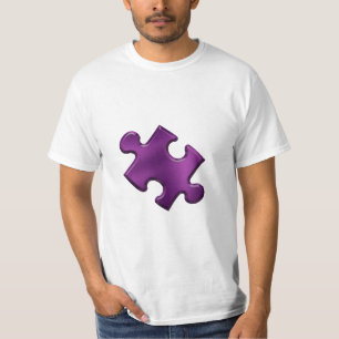 Camiseta Roxo da parte do quebra-cabeça do autismo
