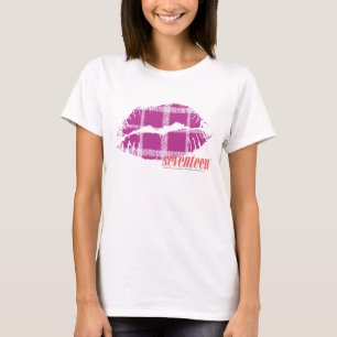 Camiseta Roxo da xadrez