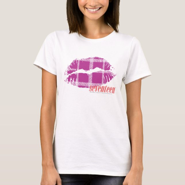 Camiseta Roxo da xadrez (Frente)