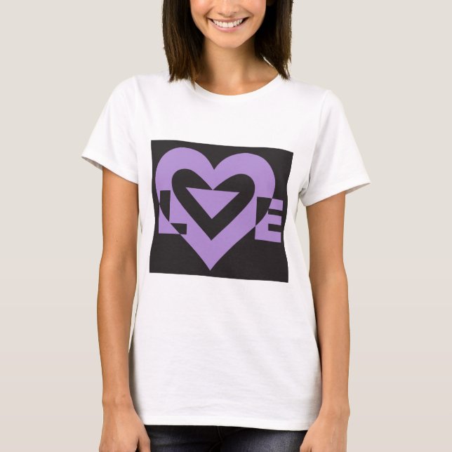 Camiseta Roxo do Amor a Preto (Frente)
