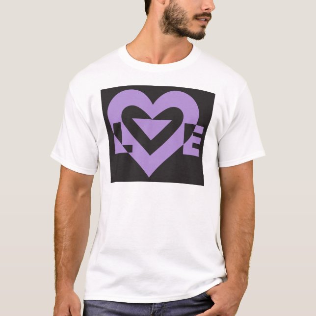 Camiseta Roxo do Amor a Preto (Frente)