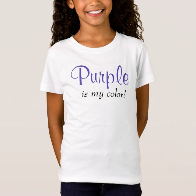 Camiseta Roxo É Minha Cor Citação Feminina (Frente)