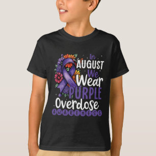Camiseta Roxo em Agosto Apoio à Conscientização sobre Overd