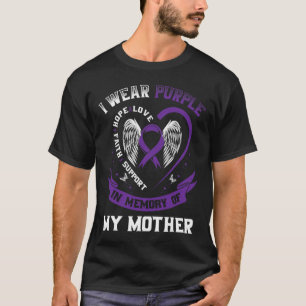 Camiseta Roxo Em Memória Da Mãe Câncer de pâncreas A