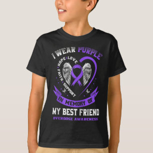 Camiseta Roxo Em Memória Da Minha Melhor Amiga Sobredosagem