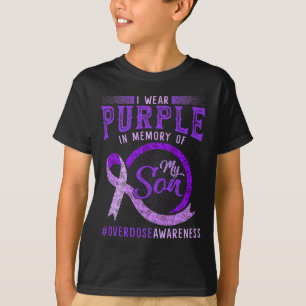 Camiseta Roxo Em Memória Do Meu Filho Sobre-Dosagem