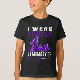 Camiseta Roxo Em Memória Do Meu Filho Sobre-Dosagem