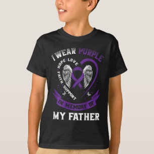 Camiseta Roxo Em Memória Do Pai Pai Câncer de pâncreas B